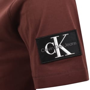 Image number 4 for Calvin Klein Jeans Badge T Shirt Burgundy