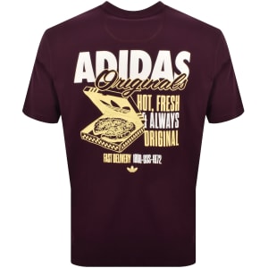 Image number 5 for adidas Originals Pizza Box T Shirt Maroon