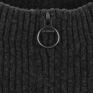 Image number 4 for Barbour Half Zip Wool Jumper Grey