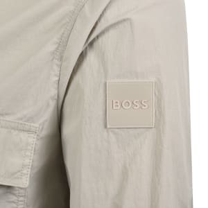 Image number 4 for BOSS Lotape Nylon Overshirt Open Grey
