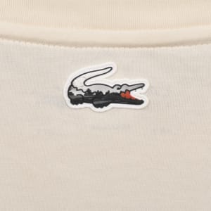 Image number 4 for Lacoste Large Logo T Shirt Cream