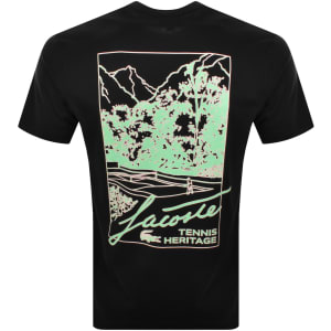 Image number 5 for Lacoste Back Print T Shirt Black