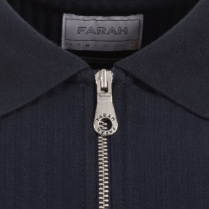 Image number 4 for Farah Dobson Zip Polo T Shirt True Navy