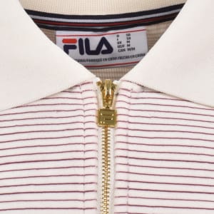 Image number 4 for Fila Paco Velour Polo T Shirt Cream