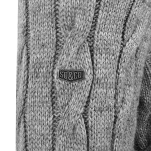 Image number 4 for Superdry Jacob Cable Knit Jumper Grey