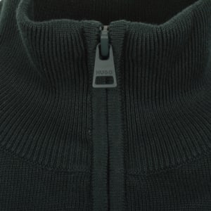 Image number 4 for HUGO San Quintus Knit Jumper Green