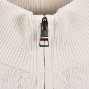 Image number 4 for Tommy Hilfiger Quarter Zip Cable Knit Jumper Cream