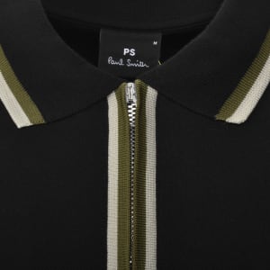 Image number 4 for Paul Smith Regular Fit Zip Polo Black