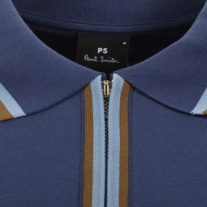 Image number 4 for Paul Smith Regular Fit Zip Polo Blue