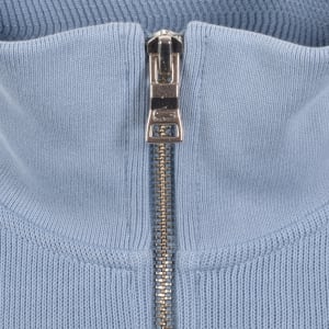 Image number 4 for Lacoste Quarter Zip Knit Sweatshirt Blue