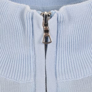 Image number 4 for Lacoste Quarter Zip Logo Knit Jumper Blue