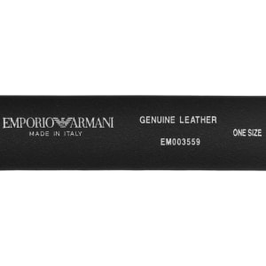 Image number 4 for Emporio Armani Logo Leather Belt Black