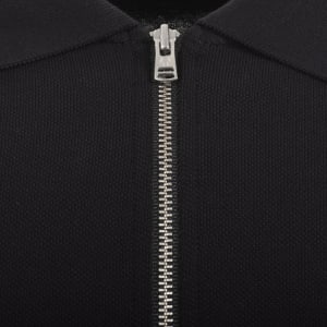Image number 4 for Fred Perry Tramline Zip Polo T Shirt Black