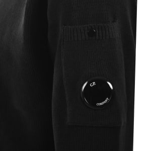 Image number 4 for CP Company Chenille Lens Polo Jumper Black