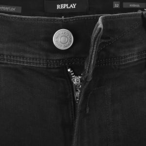 Image number 5 for Replay Anbass Hyperflex Jeans Black