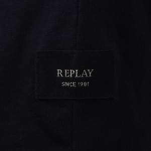 Image number 4 for Replay Logo T Shirt Night Blue Navy