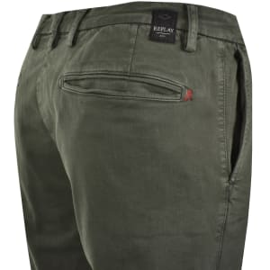 Image number 4 for Replay Benni Hyperflex Chino Jeans Green