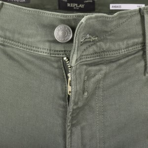 Image number 5 for Replay Anbass Hyperflex Stretch Jeans Green