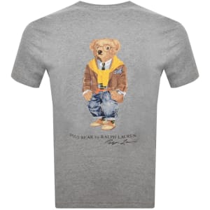 Image number 5 for Ralph Lauren Heritage Bear T Shirt Grey