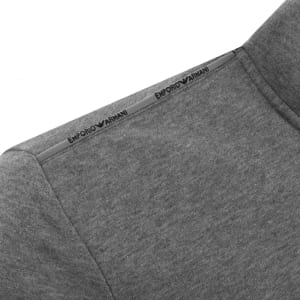 Image number 5 for Emporio Armani Lounge Quarter Zip Sweatshirt Grey