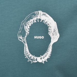 Image number 4 for HUGO Blue Marine Artwork T Shirt Blue