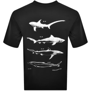 Image number 5 for HUGO Blue Marine Artwork T Shirt Black