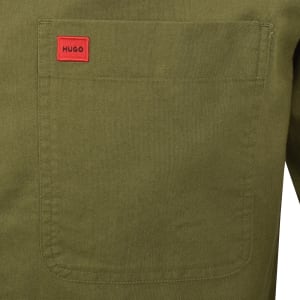 Image number 4 for HUGO Long Sleeved Evito Shirt Green