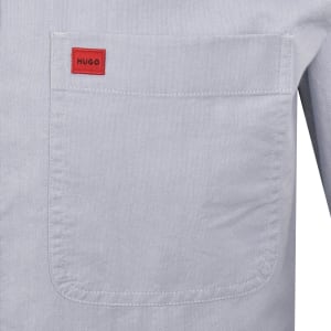 Image number 4 for HUGO Long Sleeved Evito Shirt Pale Blue