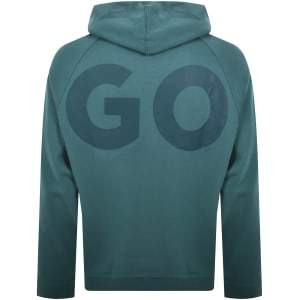 Image number 5 for HUGO Blue Logo Hoodie Turquoise Blue