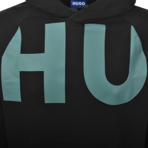 Image number 4 for HUGO Blue Logo Hoodie Black
