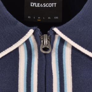 Image number 4 for Lyle And Scott Tipped Full Zip Sweatshirt Navy