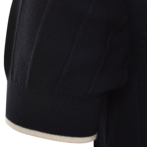 Image number 5 for Lyle And Scott Tipped Knitted Polo T Shirt Navy