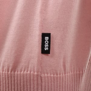 Image number 4 for BOSS Extrafine Merino Wool Knit Polo Pink