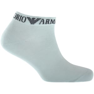 Image number 4 for Emporio Armani 3 Pack Trainer Socks Blue