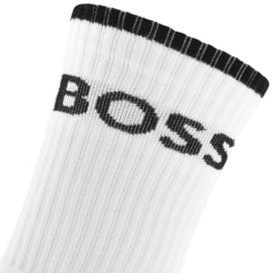 Image number 4 for BOSS 6 Pack Quarter Length Socks White