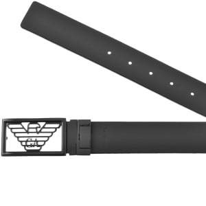 Image number 4 for Emporio Armani Reversible Leather Belt Black