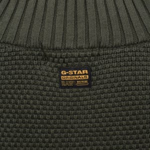 Image number 4 for G-Star Quarter Zip Knit Jumper Green