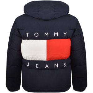 Image number 5 for Tommy Jeans Hooded Puffer Jacket Navy