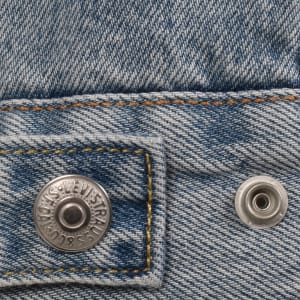 Image number 4 for Levis Denim Sherpa Trucker Jacket Blue