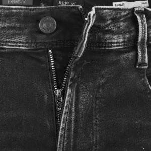 Image number 5 for Replay Anbass Hyperflex Jeans Black