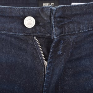 Image number 5 for Replay Grover Straight Fit Jeans Dark Wash Blue