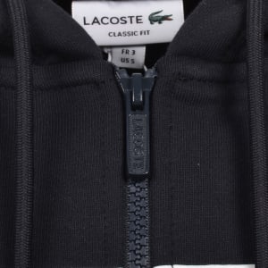 Image number 4 for Lacoste Logo Full Zip Hoodie Black