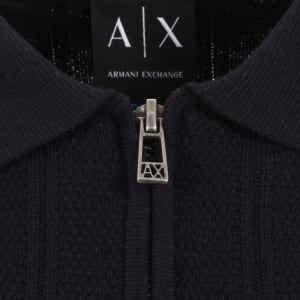 Image number 4 for Armani Exchange Knit Polo Jumper Navy