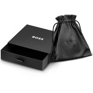 Image number 5 for BOSS Leather Dog Tag Necklace Gold