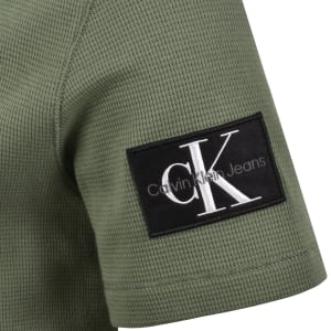 Image number 4 for Calvin Klein Jeans Waffle T Shirt Lichen Green