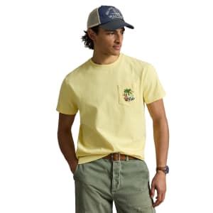 Image number 5 for Ralph Lauren Embroidered T Shirt Yellow