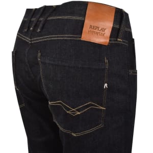 Image number 4 for Replay Anbass Slim Fit Jeans Dark Wash Blue