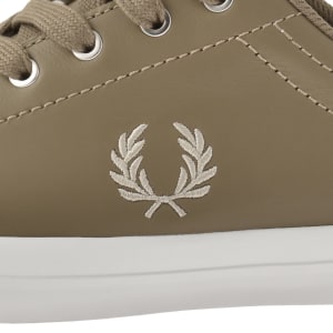 Image number 4 for Fred Perry Baseline Leather Trainers Brown