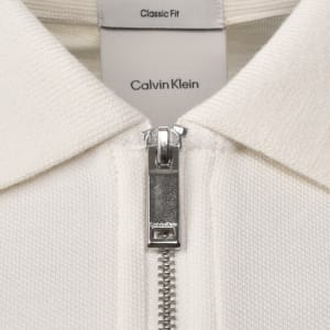 Image number 4 for Calvin Klein Zip Pique Polo T Shirt White
