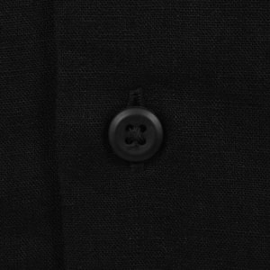 Image number 4 for Calvin Klein Short Sleeve Linen Shirt Black